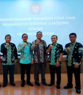 Indramayu Jalin Kerja Sama Dengan BSSN RI Dlm Pemanfaatan Sertifikat Elektronik Untuk Mendukung Sistem Pemerintahan Berbasis Elektronik 