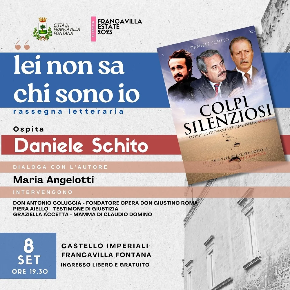 Francavilla Fontana, venerdì 8 settembre Daniele Schito alla rassegna 'Lei  non sa chi sono io