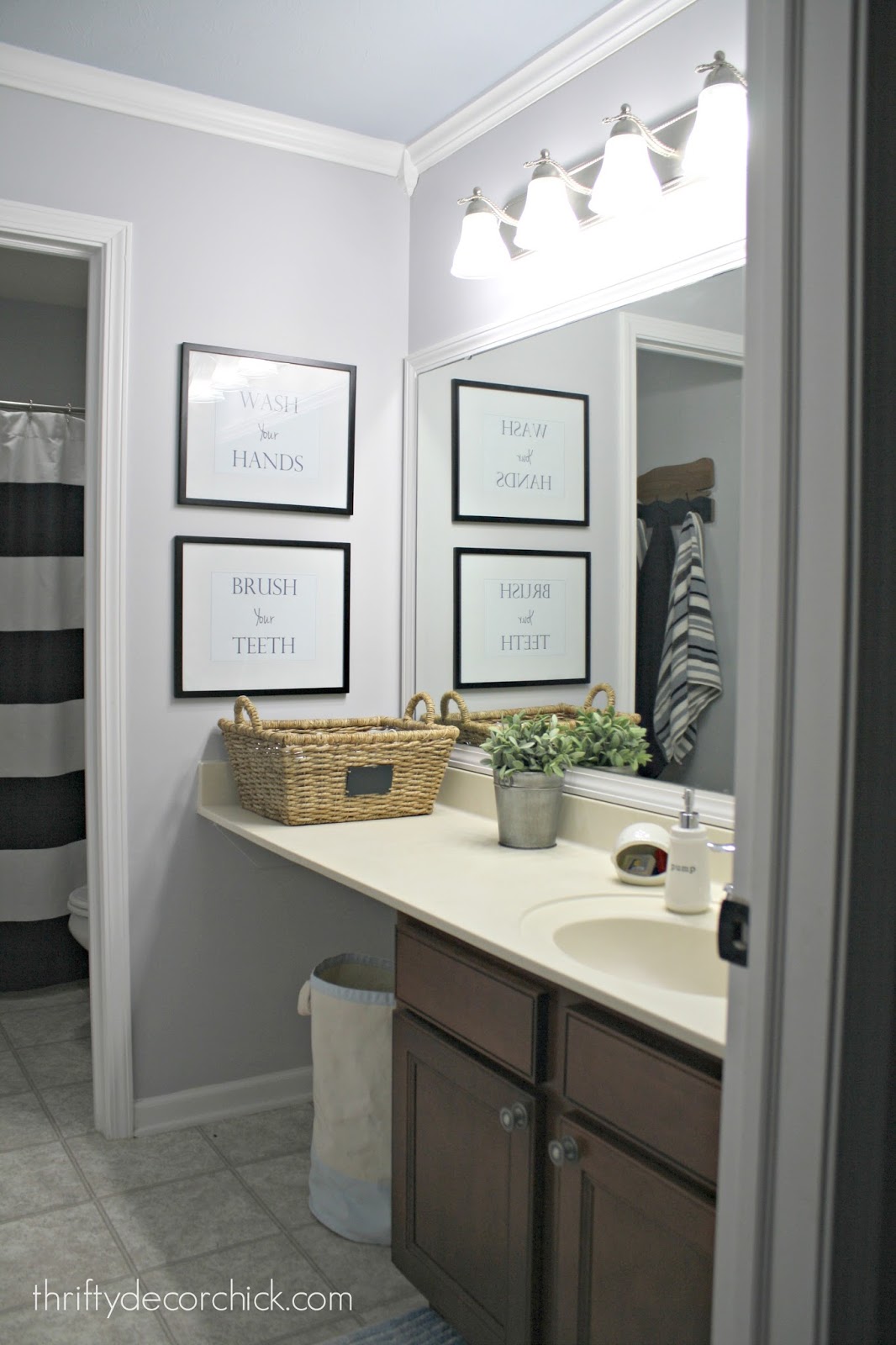 A Simple Bathroom  Makeover Paint is the Bomb from 