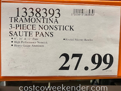 Costco 1338393 - Deal for the Tramontina 3-piece Nonstick Saute Pans at Costco