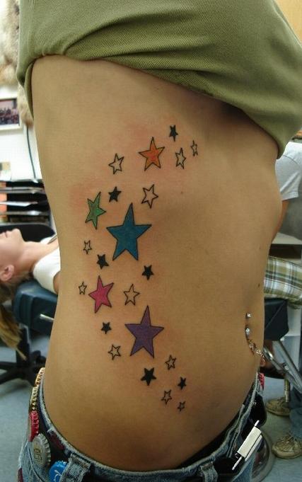 belly ring and stars Star tattoos