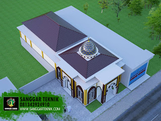 DESAIN MASJID MINIMALIS 7.5 x 17.5 METER ( 1 LANTAI )