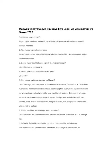 Sensa Interview Question 2022 | census interview questions