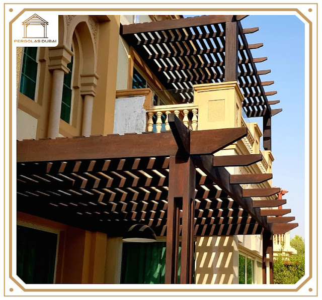 Balcony Pergola in Dubai UAE With Wall Attached Pergola
