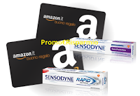 Logo Sensodyne ''Premi per il tuo shopping'': ricevi come premio certo 1 buono Amazon da 5€