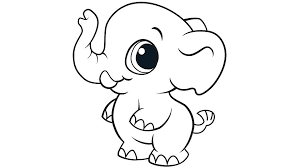 Cute Elephant Coloring Pages For Kids