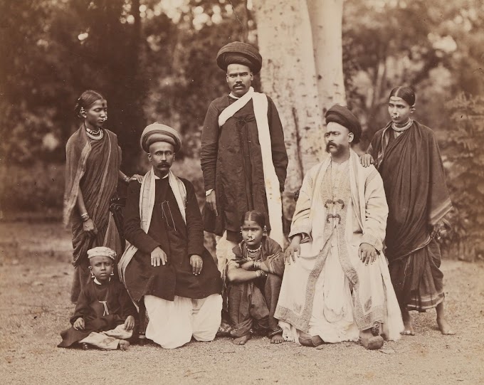 Indian Maharashtrian (Marathi) Hindu Brahmin Family Pic, Mumbai (Bombay), Maharashtra, India | Rare & Old Vintage Photos (1897)