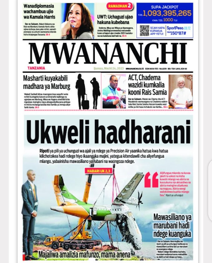 Habari kubwa za Magazeti ya Tanzania leo Machi 24,2023