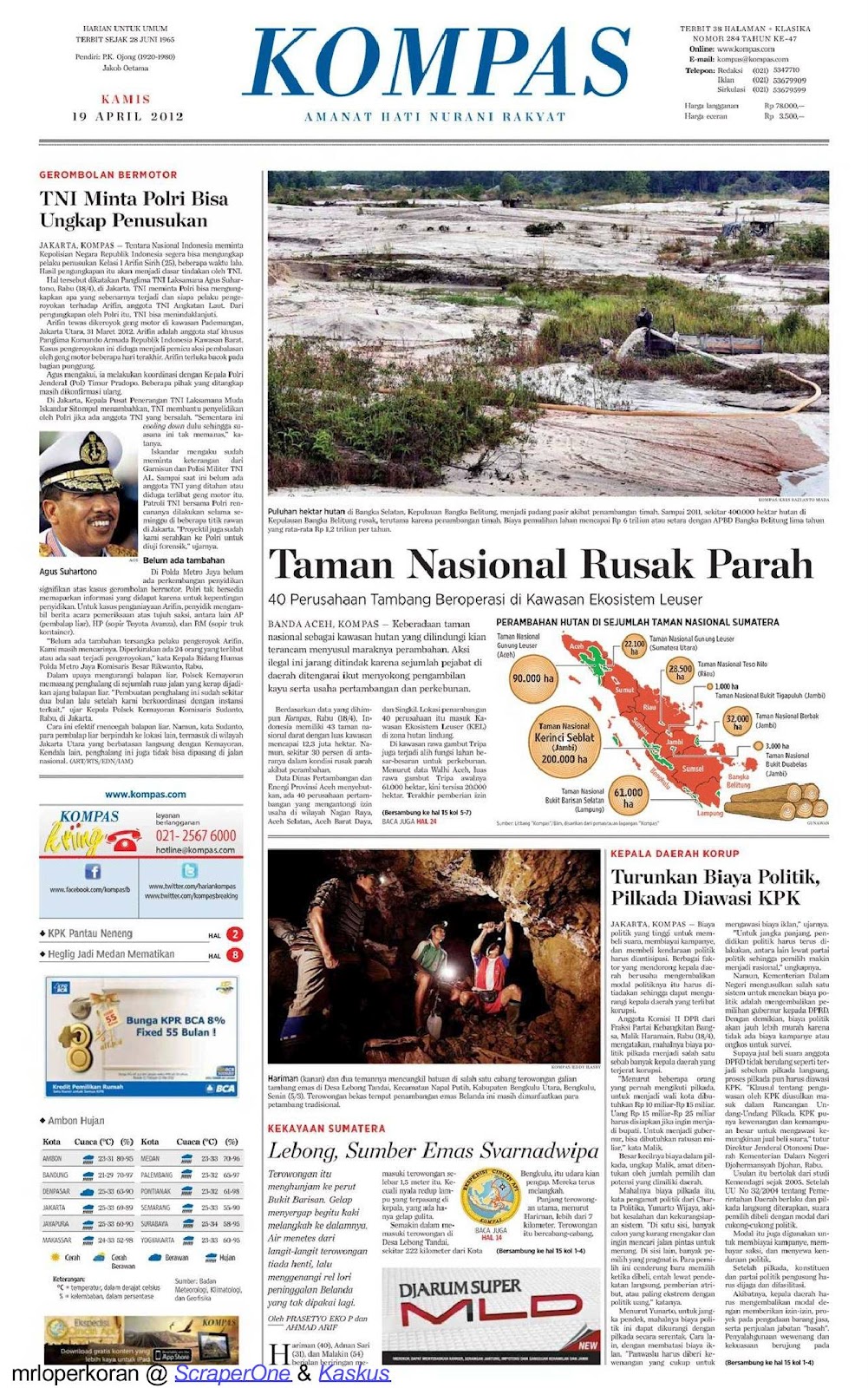 Koran Kompas, Kamis 26 April 2012  REA-REO BLOG