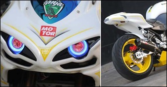 Kawasaki Ninja 250R modifications white Ducati