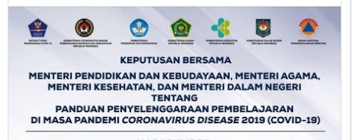 SKB 4 (Empat) Menteri Tentang Panduan Penyelenggaraan Pembelajaran Tata Muka (PTM) Terbatas Di Masa Pandemi Covid-19