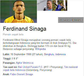  Siapa yang tidak mengenal pesepak bola yang satu ini Ferdinand Sinaga