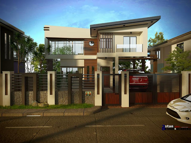 Desain rumah mewah minimalis modern 2 lantai