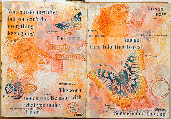 Layers of ink - Simply Fabulous Mixed Media Art Journal tutorial by Anna-Karin Evaldsson.