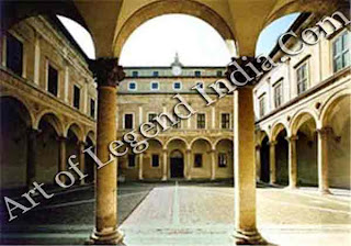 Laurana's courtyard, The famous courtyard of the Ducal Palace, considered to be a masterpiece of architectural purity, was designed by the little known Luciano Laurana.