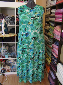 Summer Sea Green Floral ITY Knit Dress www.sewplus.blogspot.com