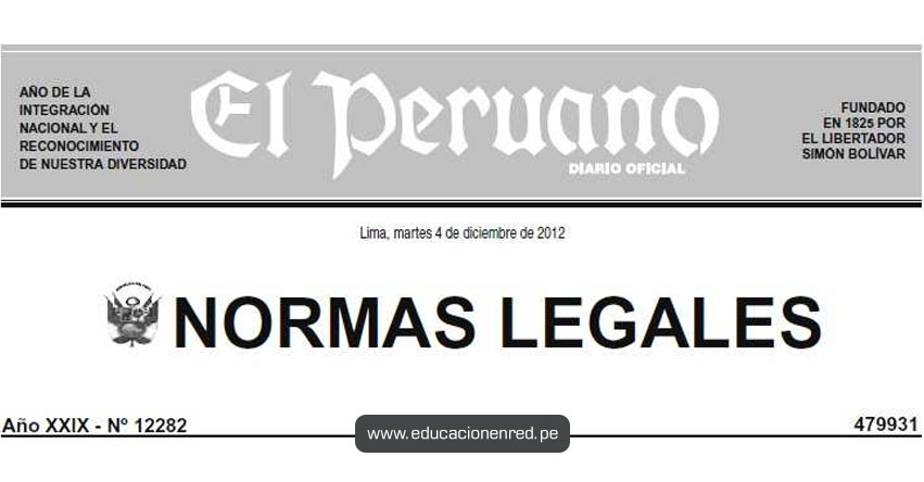 LEY N° 29951 - Ley de Presupuesto del Sector Público para el Año Fiscal 2013