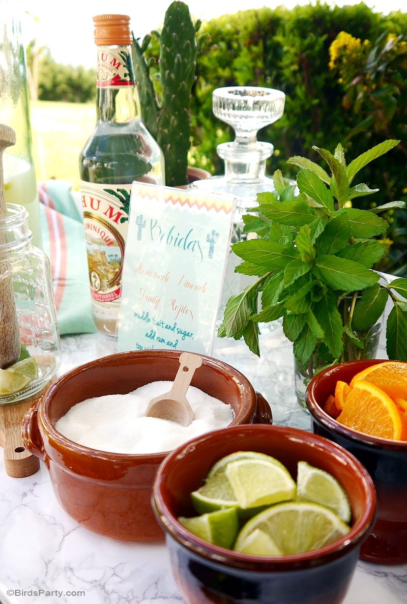 A DIY Mojito Bar with Recipe & Free Printables - BirdsParty.com