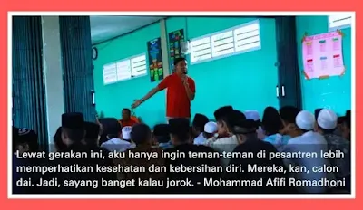 Penebar Pesan Kebersihan ke Pesantren