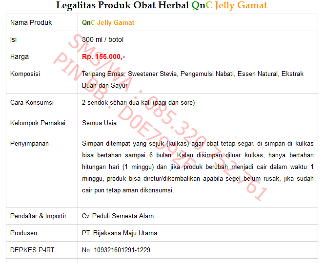 agen obat herbal jelly gamat QNC di pontianak yang resmi