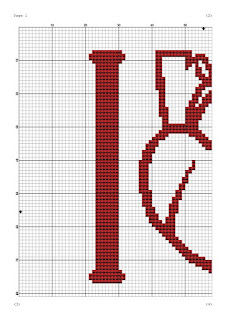 Red heart cross stitch  - Tango Stitch