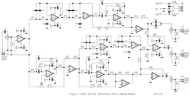 Simple 3-Way Active Crossover Circuit Diagram