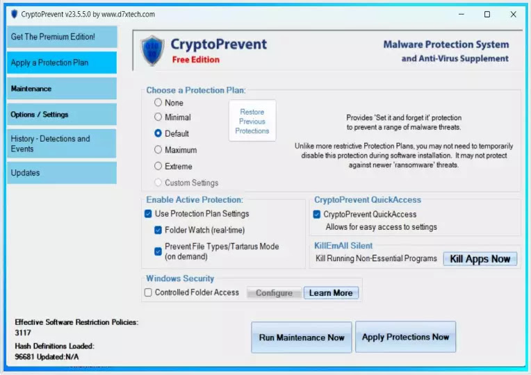 CryptoPrevent : Iσχυρό λογισμικό προστασίας  από Ransomware