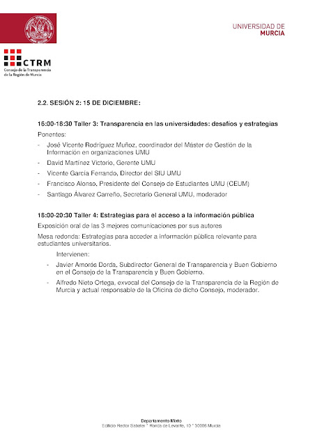 I Jornadas: "Retos para una sociedad transparente".