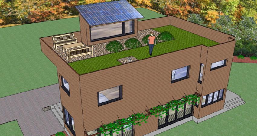 desain rooftop minimalis modern