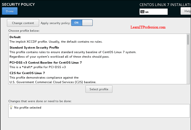 installation of centos 7