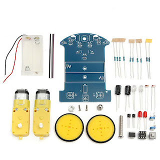 Electronic LED DIY Kit D2-1 Intelligent Tracking Smart Car Kit Suite Motor Parts