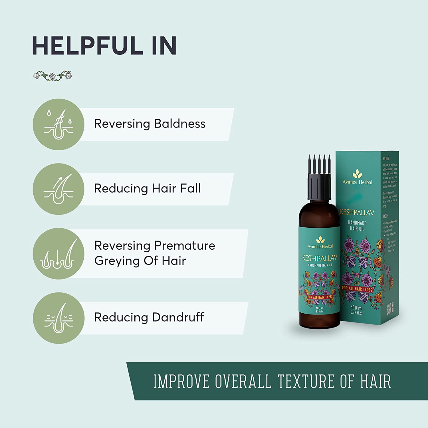 Avimee Herbal Keshpallav Hair Oil for Men and Women