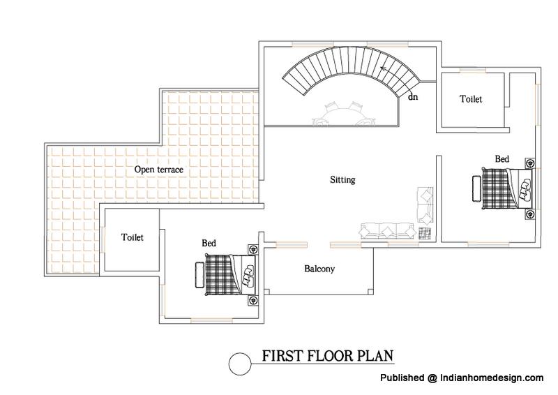 two bedroom house plans in kerala. kerala home design 3D View