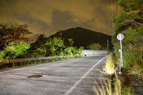 mountain, lighting from rear,HWY 71, night