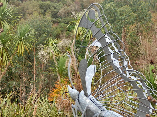 A large metal butterfly at the Eden Project, Cornwall