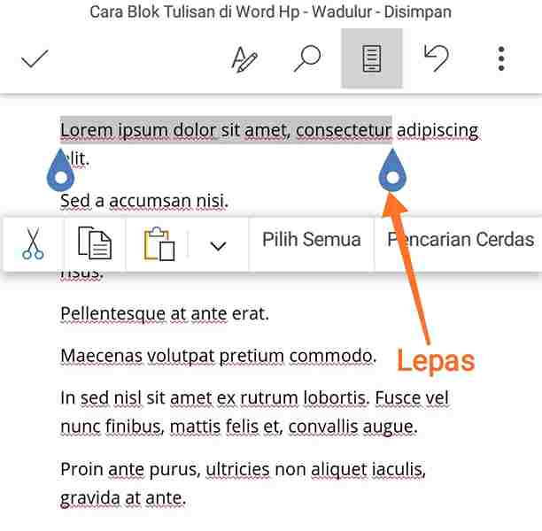 Cara Blok Tulisan di Microsoft Word Hp Android - Langkah #7