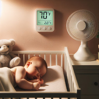 Nursery room with ideal temperature control and air circulation for baby sleep.