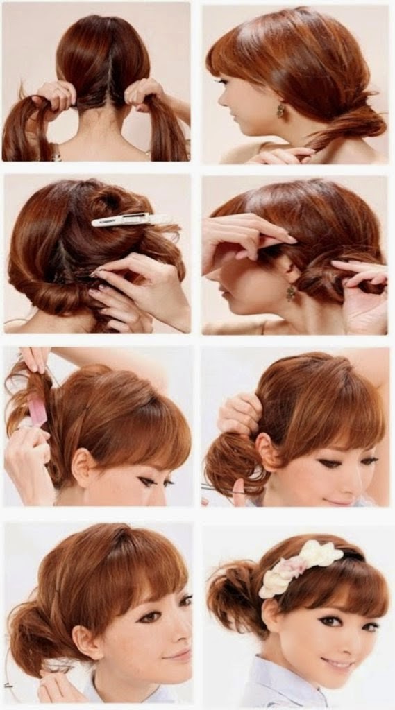 Cara mengikat  rambut  panjang pendek  dan gelombang simple 