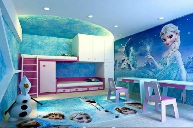 Kamar Tidur Anak Perempuan Bertema Frozen