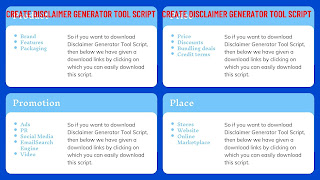 Create Disclaimer Generator Tool Script  