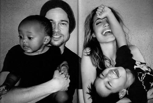 Brad Pitt and Angelina Jolie With their Adopted kids
