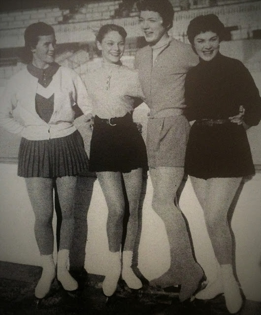 American figure skaters Mary Ann Dorsey, Carol Heiss, Tenley Albright and Catherine Machado