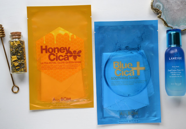 A by Bom Honey and Blue Cica Sheet Masks