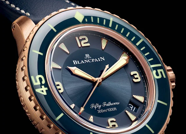 Blancpain Fifty Fathoms Automatique in red gold and ceramic dial (ref. 5015-3603C-63B) 