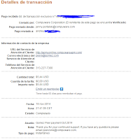 Comprobante de pago donde vemos como ha pagado gomez peer