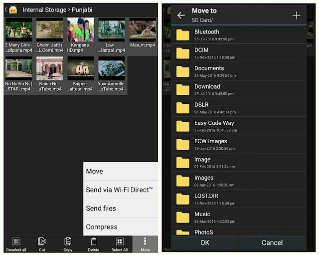 Move files to SD card via File Manager