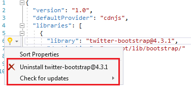 uninstall bootstrap asp.net core