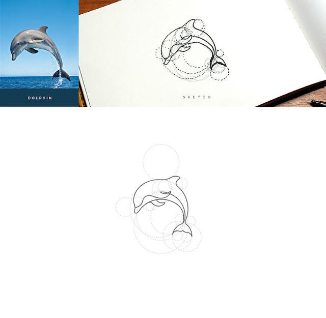 Siete hermosos logotipos de animales basados en geometría circular