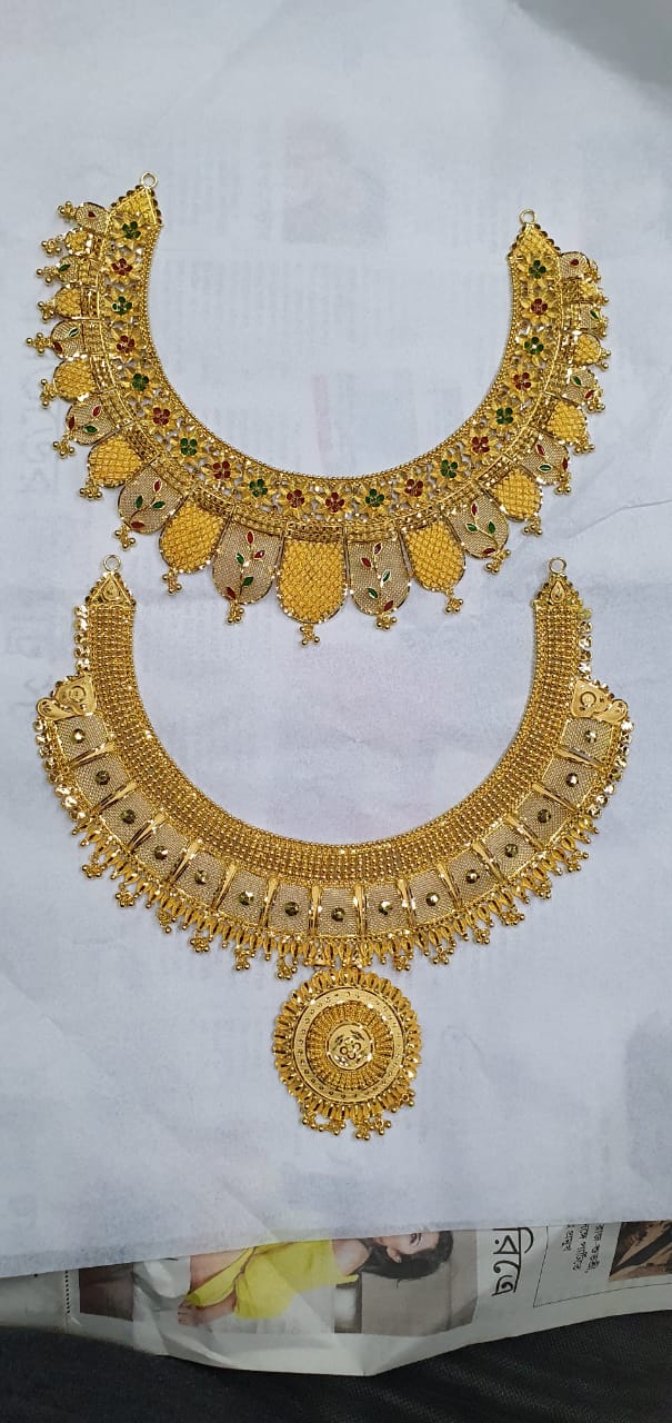 latest necklace designs, wedding necklace,light weight necklace,Bridal Gold Haram Necklace designs, fancy daily wear necklace