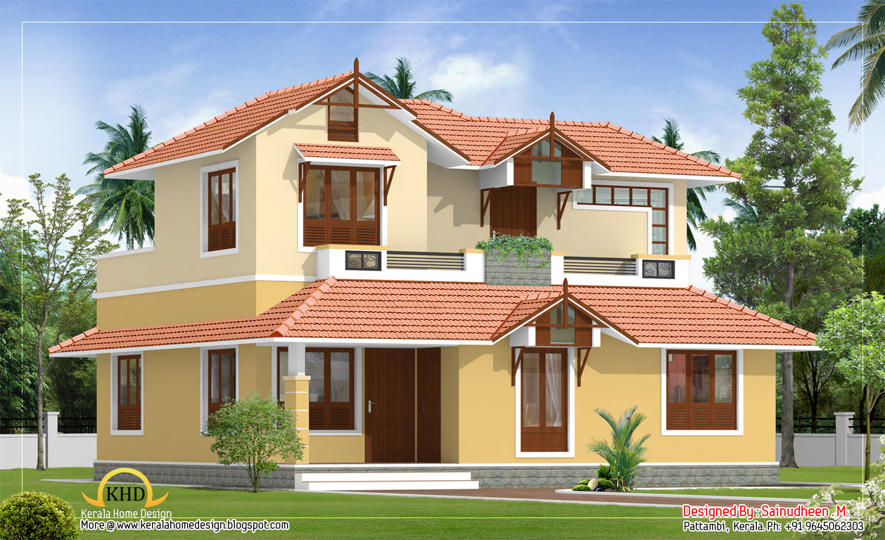 Beautiful Sloping Roof House Elevation - 1840 Sq. Ft. - Kerala ...
